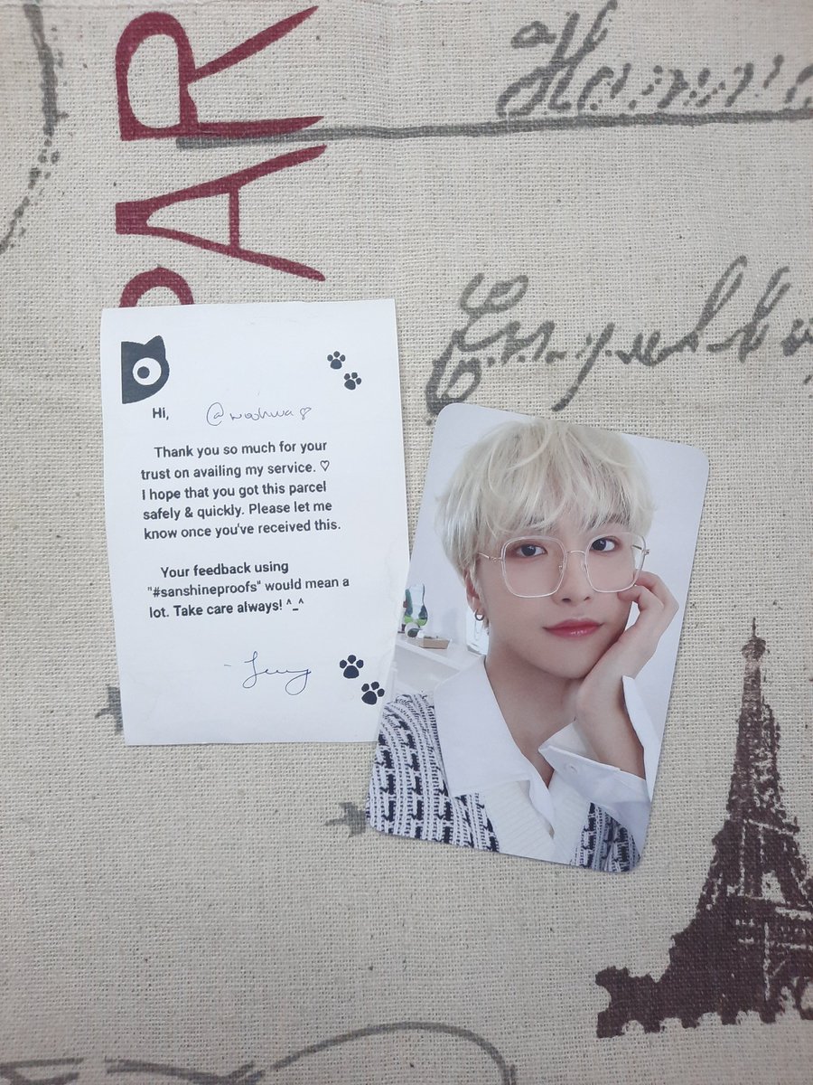 woohwa8's tweet photo. [✉️] #WH_MAIL 

Hiluu! Tysm po @sanshinebns for letting me have this hwa pc and also for the smooth transaction. Till my next budol from you ~

#sanshineproofs 🫶 https://t.co/OVcSVciZyY