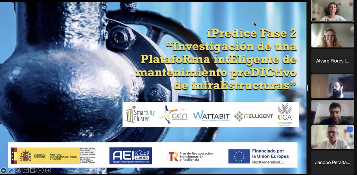 smartcityclust's tweet photo. #iPREDICE #AEI2022b @mincoturgob 

Proyecto en segunda fase que desarrolla una plataforma para hacer más eficientes los servicios públicos con #IA, concretamente el mantenimiento de infraestructuras. 
Presenta Francisco Carmona de @GENPuertoReal https://t.co/Ydo1fi86Vh