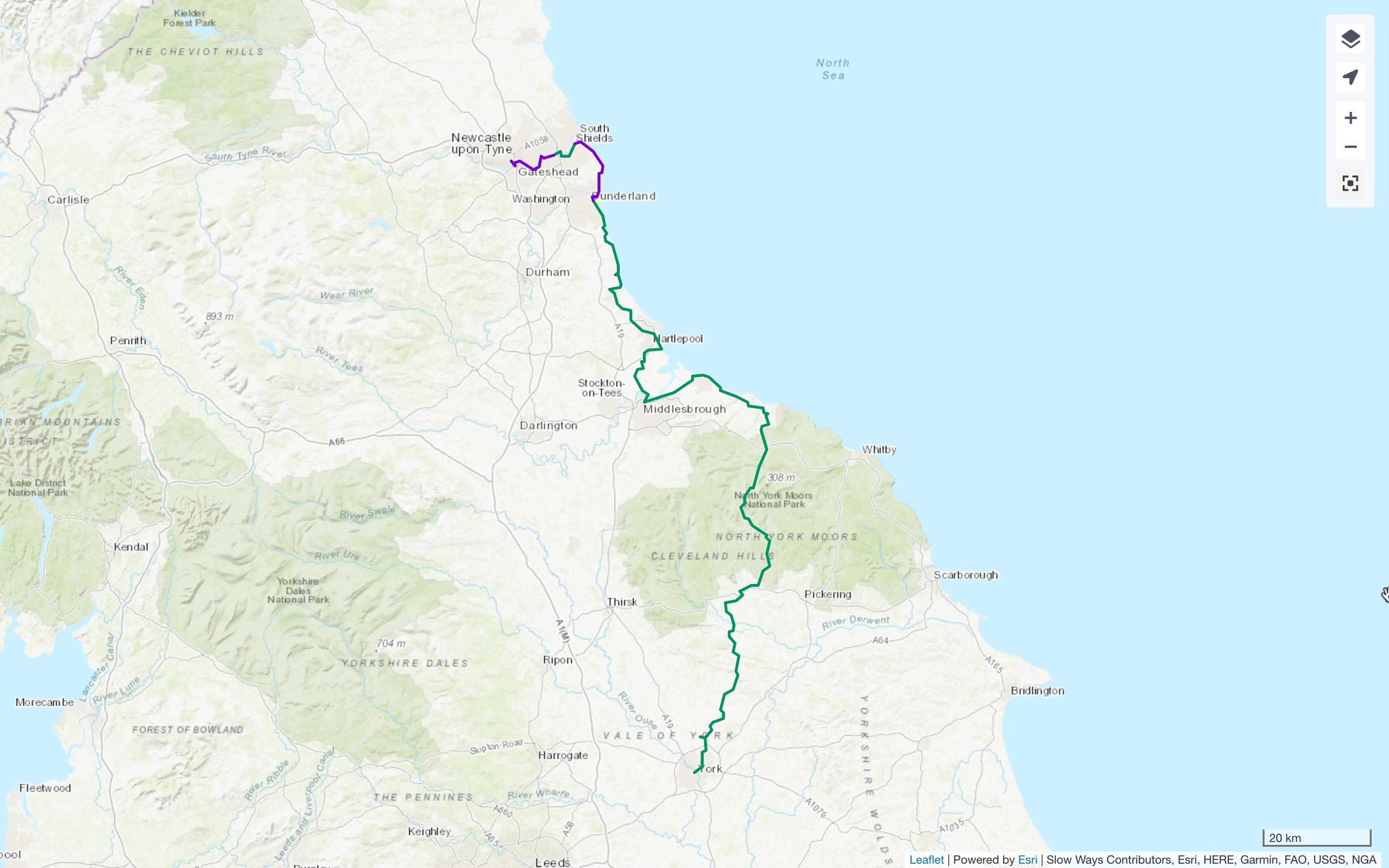 Slow Ways on Twitter "Newcastle to York anyone? More coastal 225km