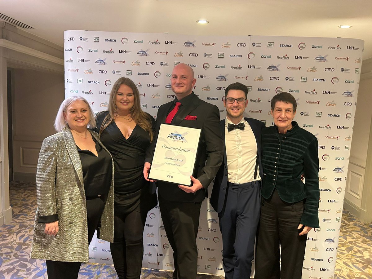 turningpointsco's tweet photo. We would like to say a huge congratulations to our HR Team who were commended for ‘HR Team of the Year’ at the @s1jobs Recruitment Awards sponsored by @CIPD https://t.co/gcXtBWrvkj
