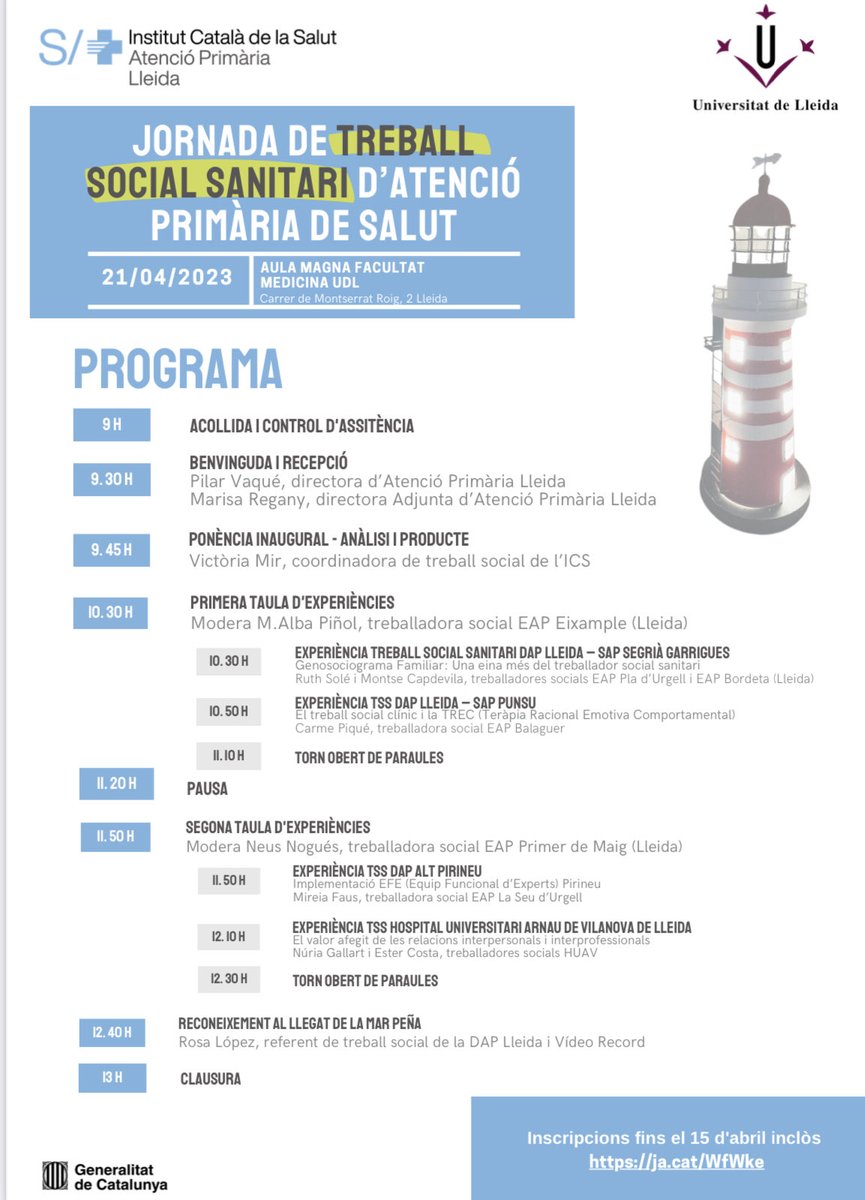 Les treballadores socials de l’⁦<a href="/icscat/">ICS. Generalitat</a>⁩ ens trobem a Lleida, compartim coneixement i recordem a les referents. 
#tssanitari