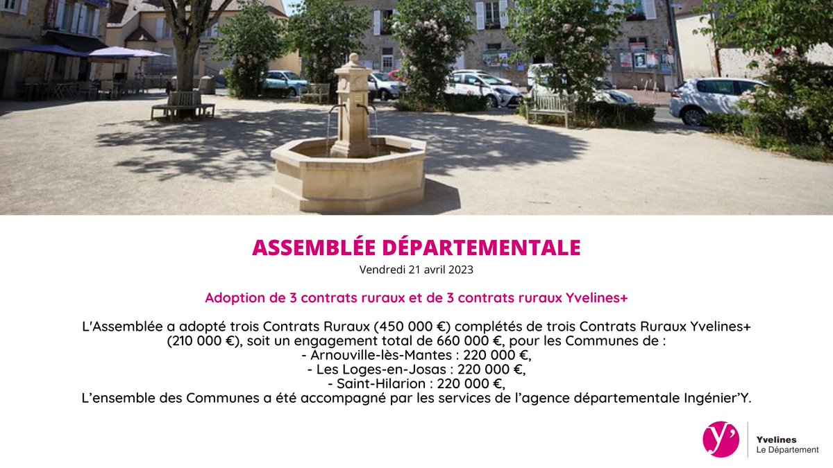 Les_Yvelines's tweet photo. #VosÉlusEtVous78 🗂️ Adoption de 3 contrats ruraux et de 3 contrats ruraux Yvelines+ https://t.co/GKF1JMRWhj