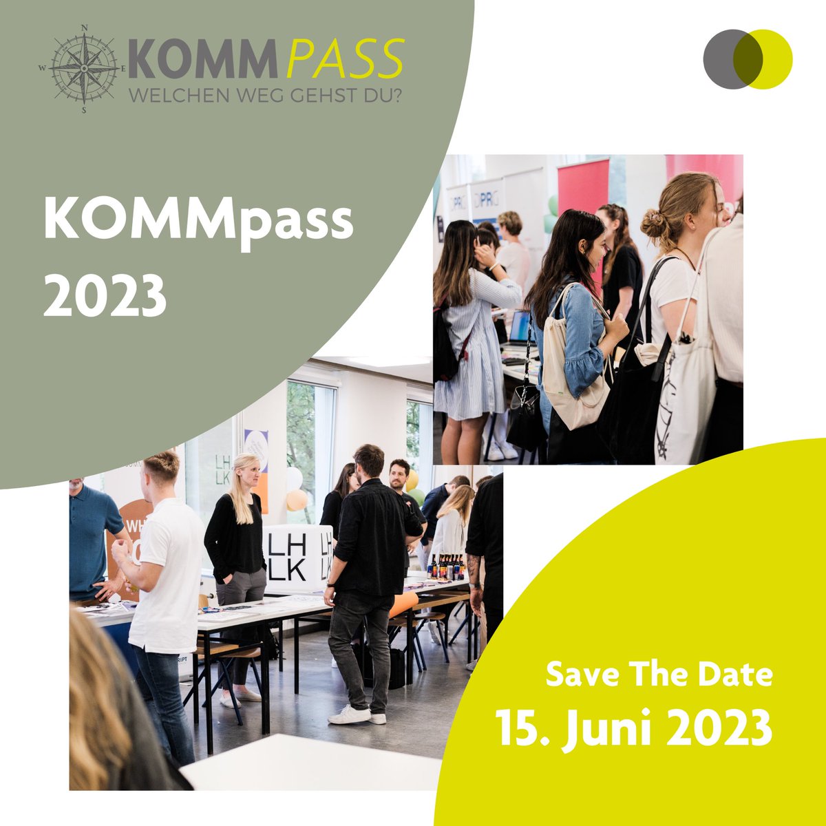Es ist wieder soweit - der diesjährige KOMMpass mit dem Thema: „KI in der Kommunikationsbranche“ steht an! Interessierst du dich für PR und Marketing? Dann bist du hier genau richtig! 💚
Genauere Infos und der Link, mit dem ihr euch für die Workshops anmelden könnt, folgen bald!