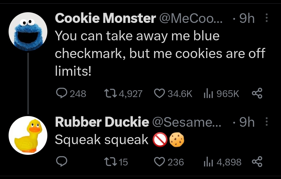 Aitch2D's tweet photo. When you're @elonmusk and even the Sesame Street Muppets are burning you about the #BlueCheckMark https://t.co/ulhdB5IL0j