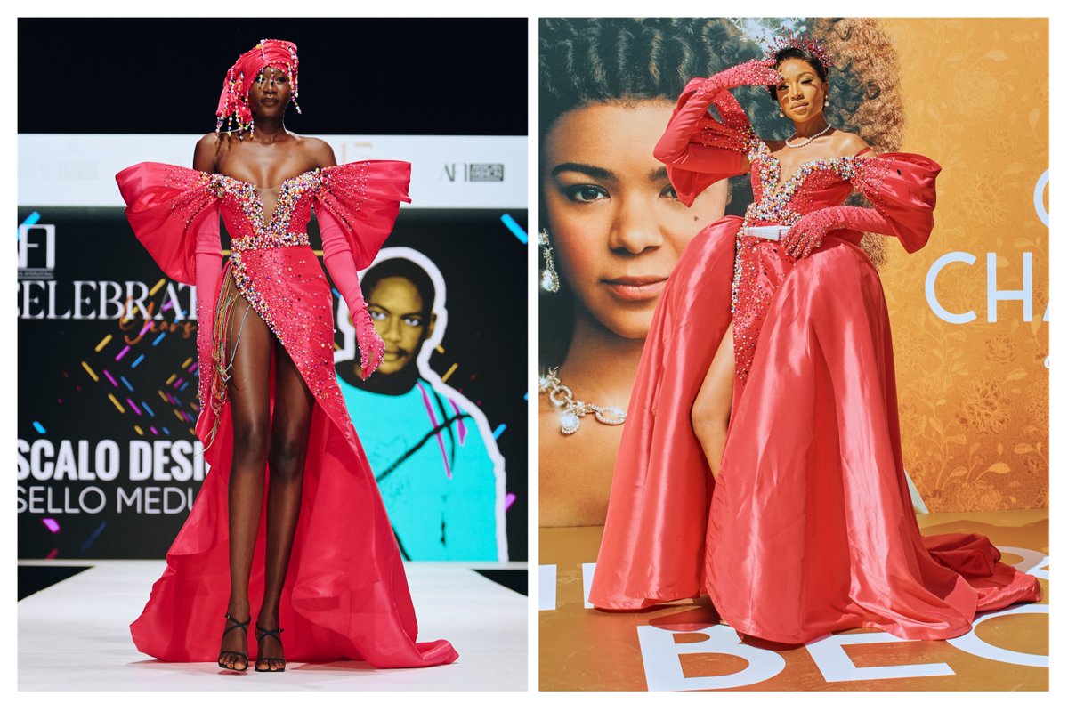 AFI_sa's tweet photo. @bluembombo is Bridgerton perfect in a Barbie Pink @scalom gown as seen at our #15YearsofAFI 15 Iconic Looks showcase during #CTFashionWeek!

https://t.co/oozgenbUdi https://t.co/Ahi2Ifmowm
