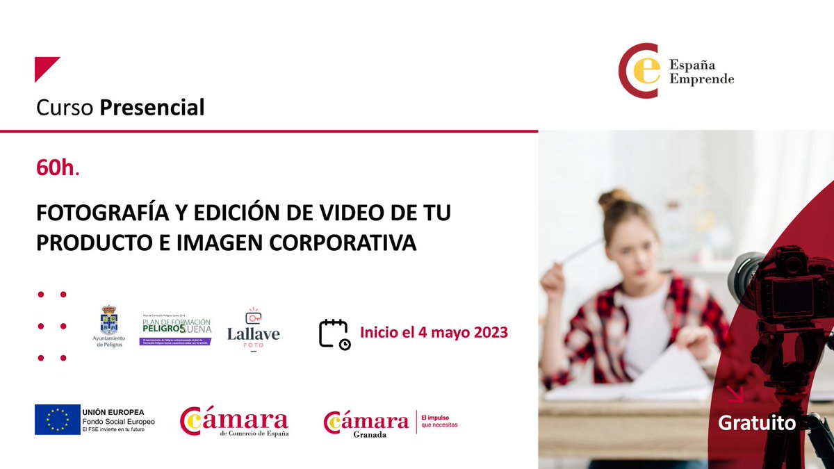 Cámara de Granada (@ccgranada) on Twitter photo 📣 #Curso: Fotografía y edición de video de tu producto e imagen corporativa en colaboración con <a href="/PeligrosSuena/">Ayuntamiento de Peligros</a>
◾ ¿Quieres aprender los fundamentos básicos de la fotografía y el video?
🔗 ¡Inscríbete! ow.ly/Oiw050NOJbp
#Españaemprende <a href="/camarascomercio/">Cámara de España</a> 📣 #Curso: Fotografía y edición de video de tu producto e imagen corporativa en colaboración con <a href="/PeligrosSuena/">Ayuntamiento de Peligros</a>
◾ ¿Quieres aprender los fundamentos básicos de la fotografía y el video?
🔗 ¡Inscríbete! ow.ly/Oiw050NOJbp
#Españaemprende <a href="/camarascomercio/">Cámara de España</a>
