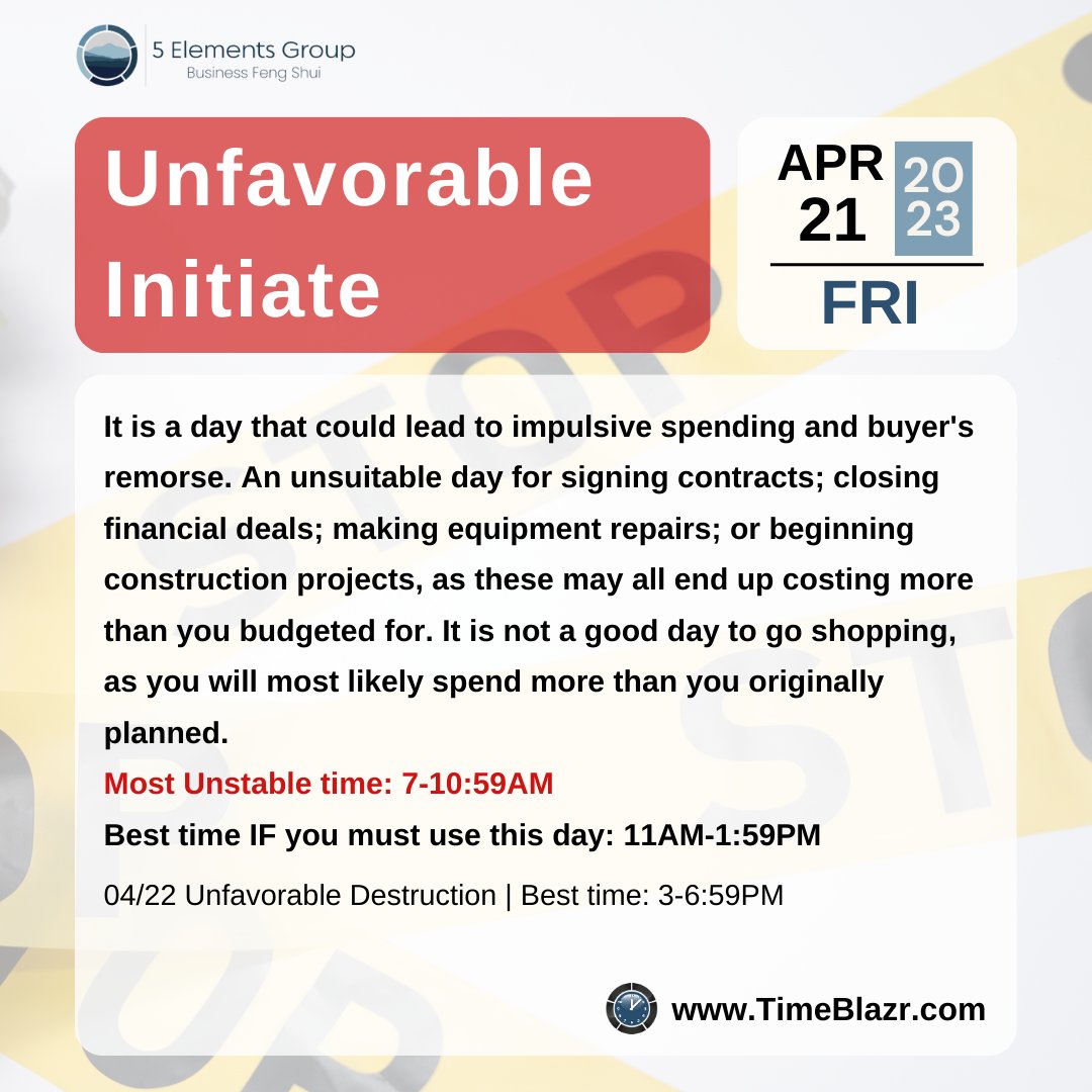 The TimeBlazr® optimizes your schedule for success while also helping you to avoid the pitfalls. 

Sign up for a free 30-day trial of the TimeBlazr® and start using favorable timing today: Free30TimeTrial.com

#astrology #fengshui #universalenergy