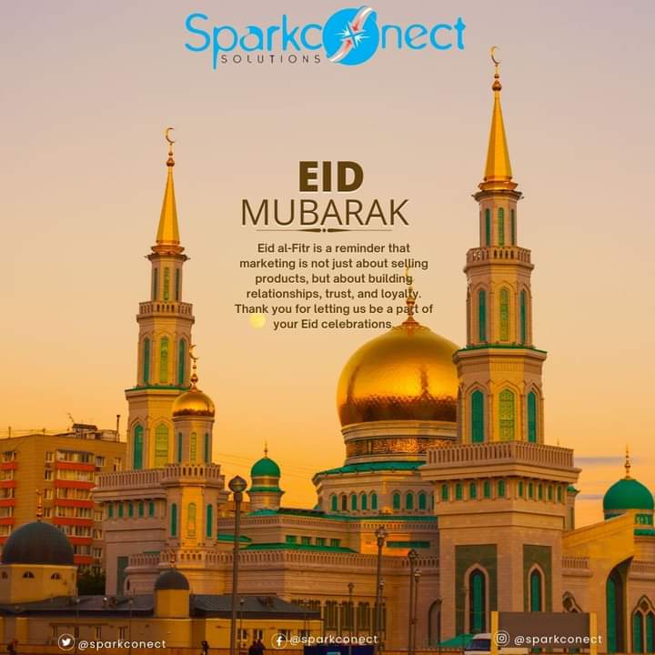 Sparkconect's tweet photo. Eid al-Fitr is a reminder that marketing is not just about selling products, but about building relationships, trust, and loyalty. Thank you for letting us be a part of your Eid celebrations. #eidmubarak #eidmubarak2023 #digitalmarketing #storytelling  #TGIF #sparkconect https://t.co/GuGlZ4msz9