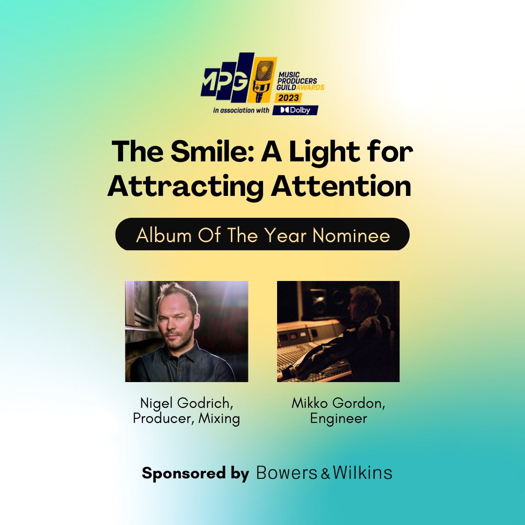 ⭐️ <a href="/thesmiletheband/">The Smile</a> - A Light For Attracting Attention. Produced and mixed by <a href="/nigelgod/">.</a>, engineered by <a href="/mikkogordon/">Mikko Gordon</a>
