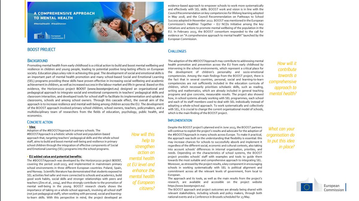 BOOST_MHealth's tweet photo. .@EUREGHA @MarcoDiDonato8, shared key elements of the @BOOST_MHealth holistic population-based approach to promote #mentalhealth in primary school children.
Access the #BOOSTapproach poster here (P.5 https://t.co/us6G0hQIrX), and join us in Brussels/online on 23/5!
@EU_Health https://t.co/ggnAnzNMEN