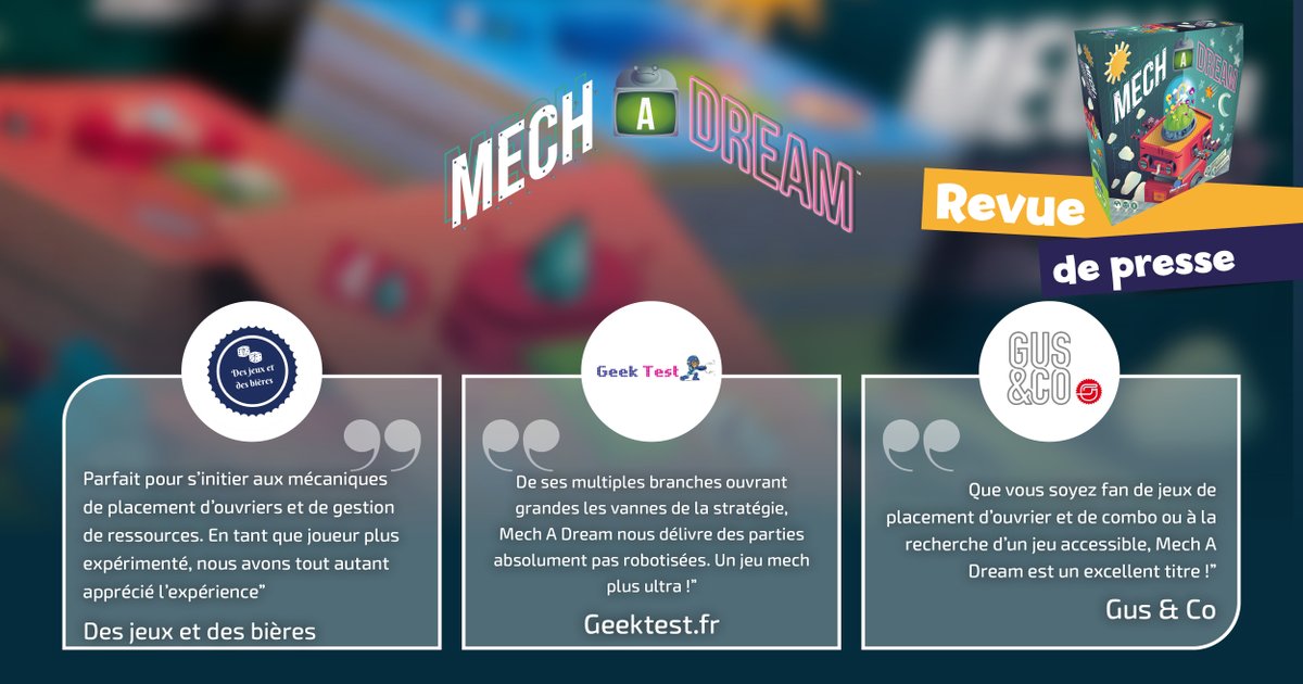 blueorangenews's tweet photo. 🍊 Revue de presse : @DjeuxEtDbieres, @GeekTestBlog et @devoreur vous parlent de #MechaDream 🤖
Laissez-vous convaincre par leurs revues ✍️
👉 https://t.co/CBLWw6Ptqx
👉 https://t.co/hO2AgSXUW1
👉 https://t.co/v0Lsk8xaVa https://t.co/mkM6r4OHAE