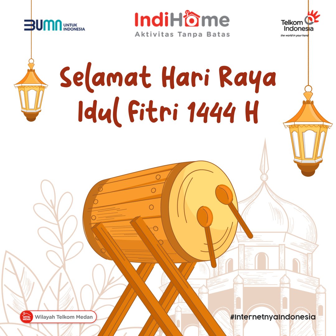 WitelMedan's tweet photo. Selamat Hari Raya Idul Fitri ~ 
Tidak terasa sudah sebulan lamanya kita berjuang melawan nafsu, lapar dan dahaga. 

Selamat merayakan hari kemenangan umat muslim. 

#IndiHome #InternetnyaIndonesia #AktivitasTanpaBatas #EidMubarak #IdulFitri https://t.co/Qn7cgJ9p5c