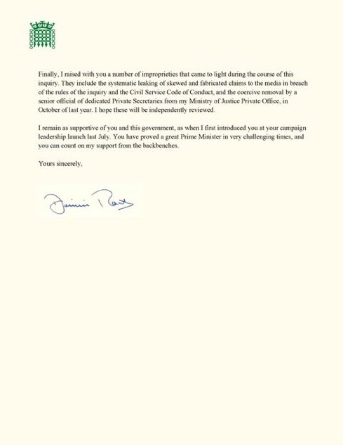 Dominic Raab, his resignation letter. The bully, and as with all bullies, defends, denies.... They are all cowards in the end 😡