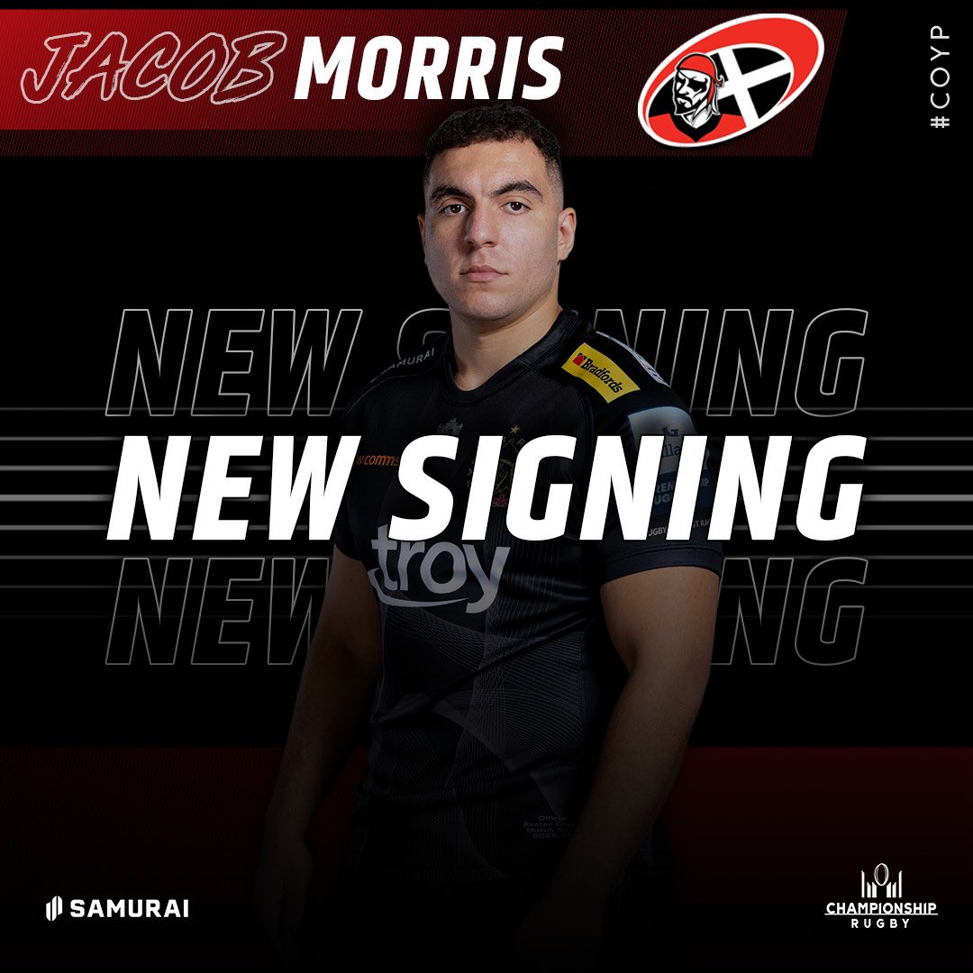 𝐍𝐄𝐖 𝐒𝐈𝐆𝐍𝐈𝐍𝐆✍🏻

We are pleased to announced the signing of prop forward Jacob Morris on a dual registration loan with <a href="/ExeterChiefs/">Exeter Chiefs</a>. Jacob will be available for selection with immediate affect. 

#COYP