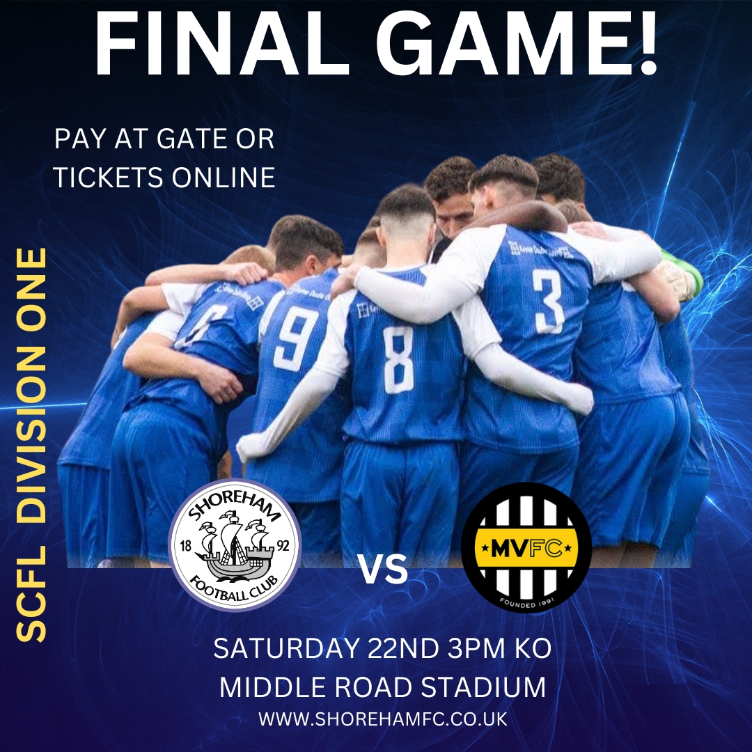 Last game of the season for @TheSCFL Div 1 Champions tomorrow v @MontpelierVilla . Come support the team & see us lift the league trophy in style. @LatestTVBtn & @YourInstReplay will be filming the day. @NonLeagueSsx @Shoreham_Herald @NonLeagueCrowd