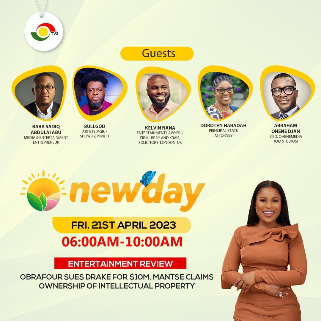 berlamundi's tweet photo. What's your take on the Obrafuor-Drake-Mantse Intellectual Property/ Copyright Infringement scandal? 

Tune in to #TV3NewDay now https://t.co/KNbNxmmYPD