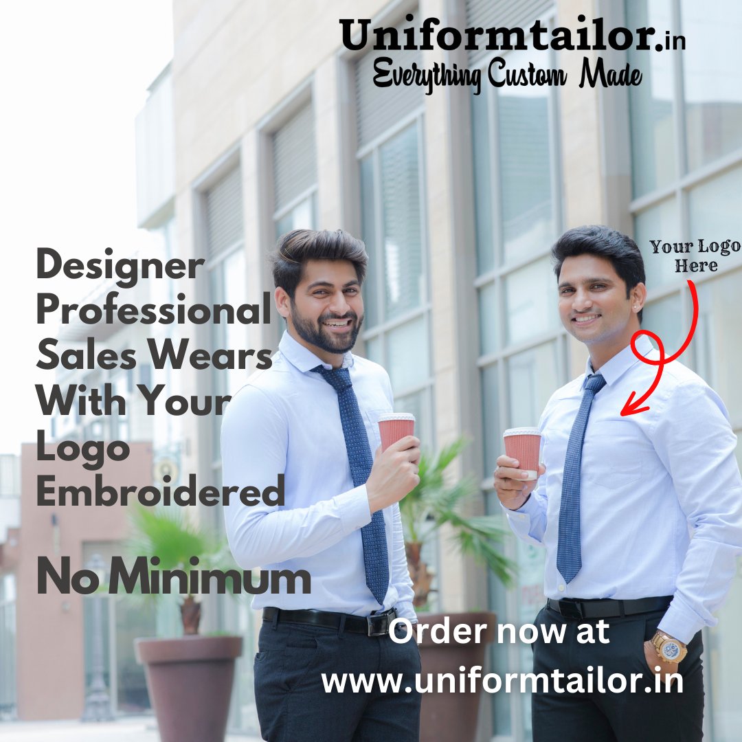 Get your team looking sharp and professional with Uniform Tailor designer sales wears! 👔
✨ Embroidered with your logo and no minimum order required.
🛒 Shop online now at Uniformtailor.in
#saleswear #workwear #corporatewear #customclothing #logowear #BusinessAttire