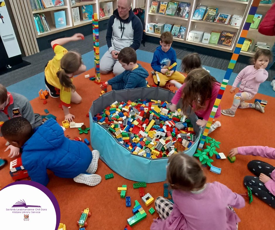 kildarelibrary's tweet photo. LEGO in #AthyLibrary 😀
Jessica Farrell brough along a huge selection of Dinosaur themed LEGO. We had a LEGO pit with larger pieces to create towers, houses, trains & landscapes. The older children had the challenge of creating a dinosaur habitat. https://t.co/tDR3O41jz7