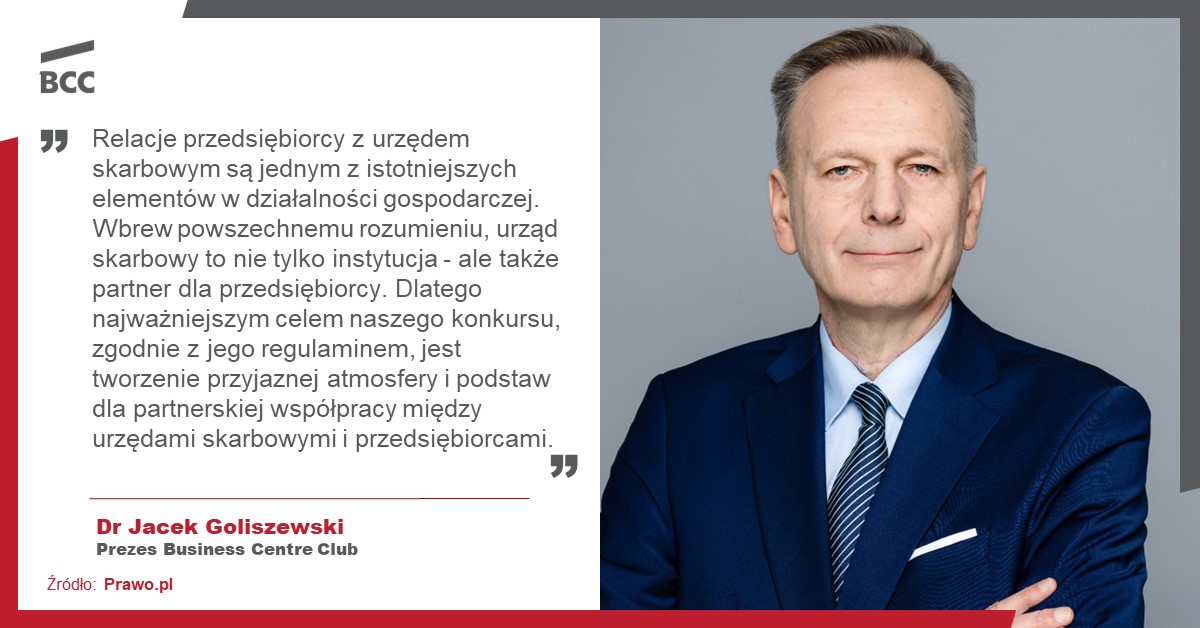 BCCorg's tweet photo. Relacje przedsiębiorcy z urzędem skarbowym są jednym z najistotniejszych elementów działalności gospodarczej - Jacek Goliszewski, prezes #BCCorg @PrawoPLserwis @KAS_GOV_PL #eksperciBCC
https://t.co/UclWSriYin https://t.co/55xfDtEtEH