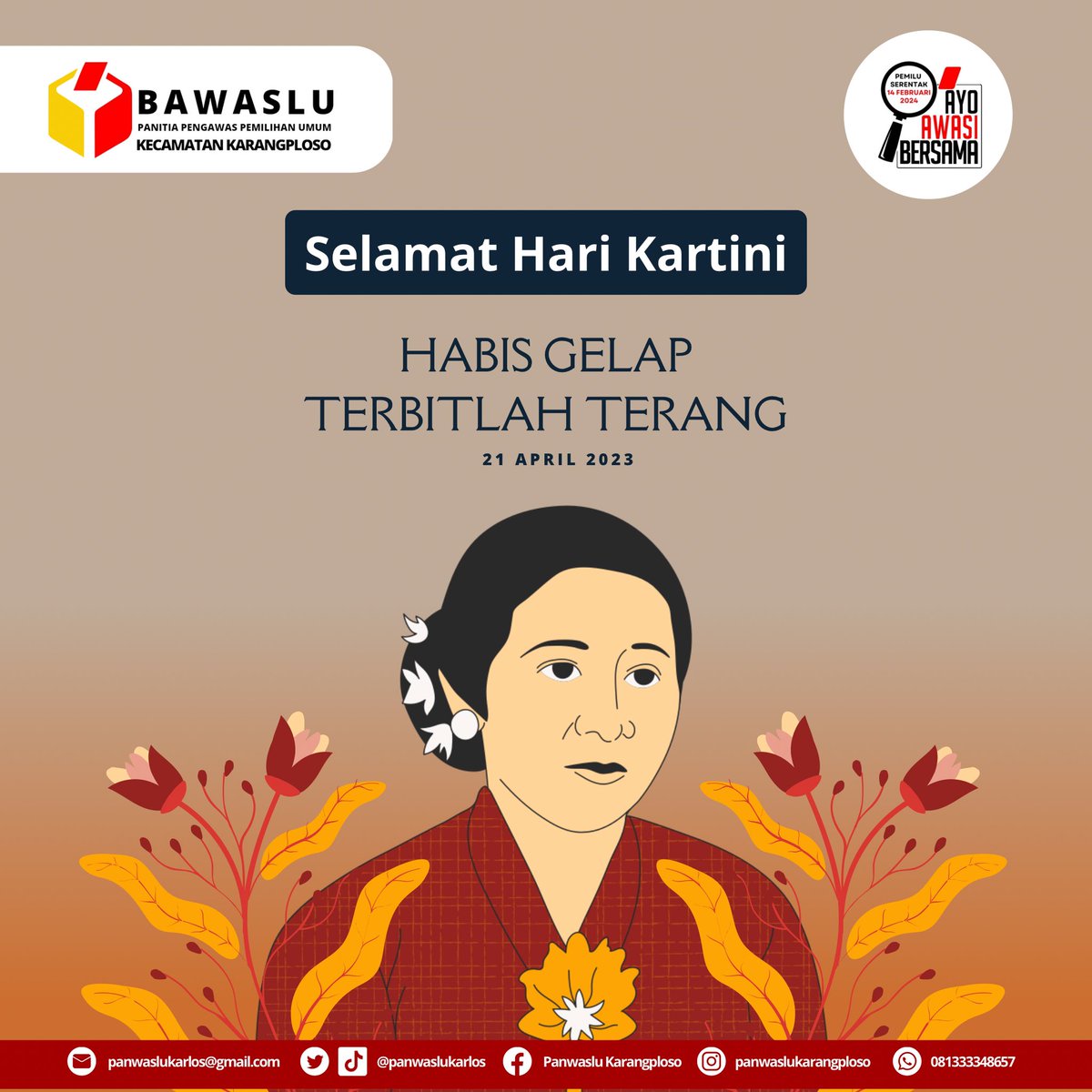 Semalat hari Kartini, mari kita mengenang semangat perjuangan RA Kartini dalam memperjuangkan hak-hak perempuan untuk kesetaraan!

#harikartini #kartiniday #kartinimasakini #kartiniindonesia #peranperempuan #partisipasi #kesetaraan #kesetaraangender #kesetaraanuntuksemua