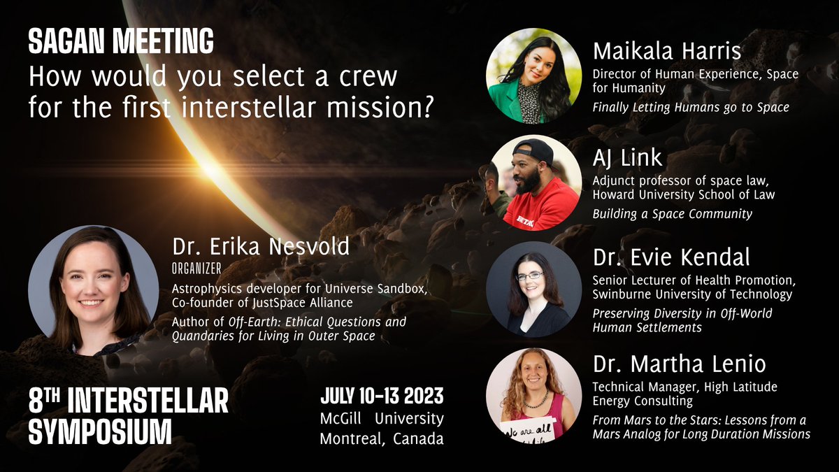 IRG_Space's tweet photo. Who�s leading #IRG2023? Dr. Martha Lenio of @HI_SEAS discuss crew selection for a first #interstellar mission! Will center on #equity #justice and #MinoritySTEM
https://t.co/nb1K1zLE8x
#space #future #innovation #futurism #humanism #MarsHabitat https://t.co/Grx2OhFXkF