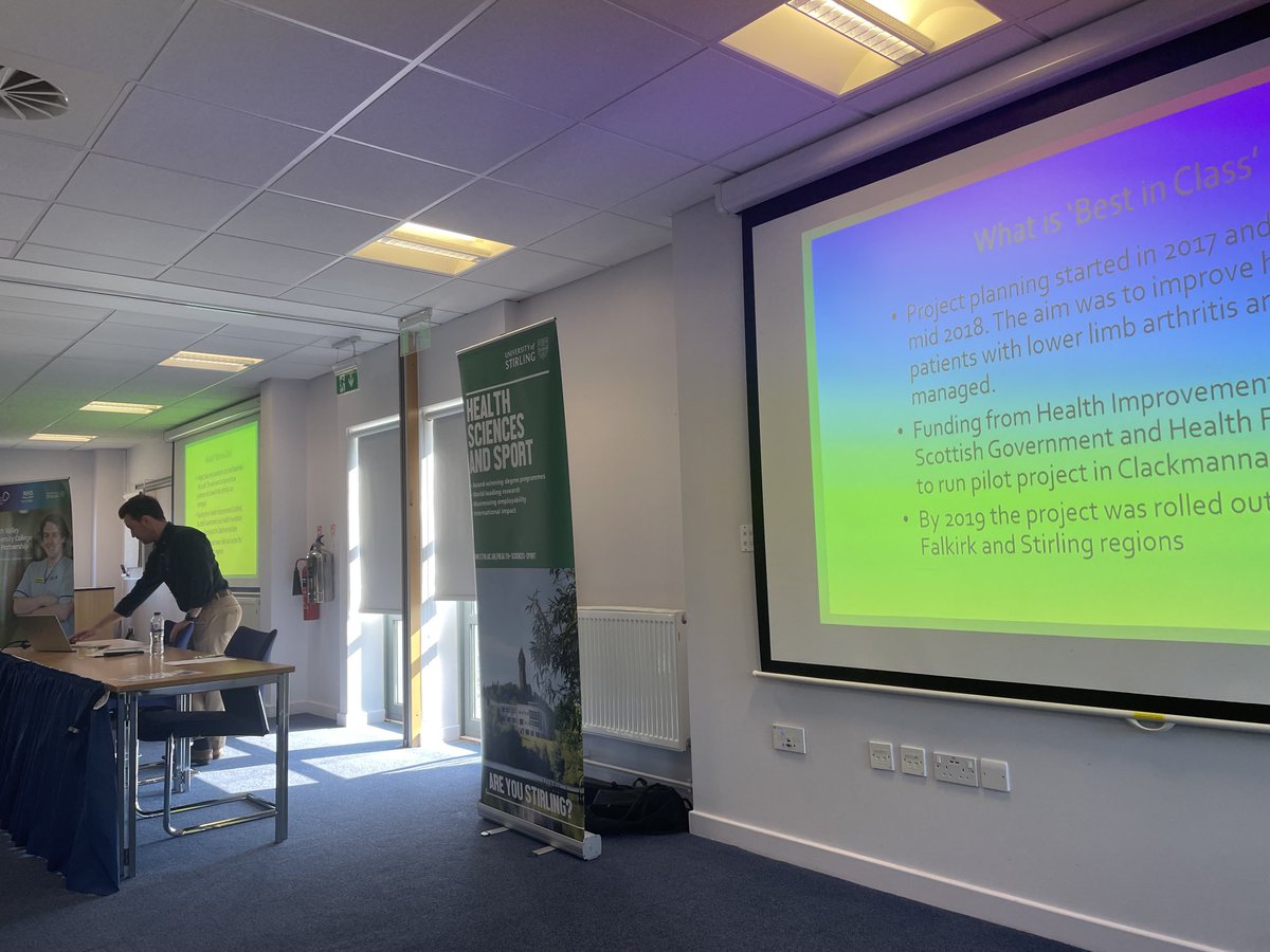 ‘Best in Class’ Improving pathways for patients with lower limb arthritis. Collaboration in practice ⁦<a href="/StirUni/">University of Stirling</a>⁩ @forthvalleycollege ⁦<a href="/NHSForthValley/">NHS Forth Valley</a>⁩  . Talk to #mskevent