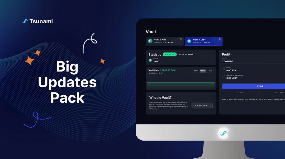 Tsunami アップデート

📈 ポジション
💎 LP ページ
📲 より良いインターフェース
🎁 トーナメントとリワードのページ
詳細
mirror.xyz/0xEc8c6e2695e2…