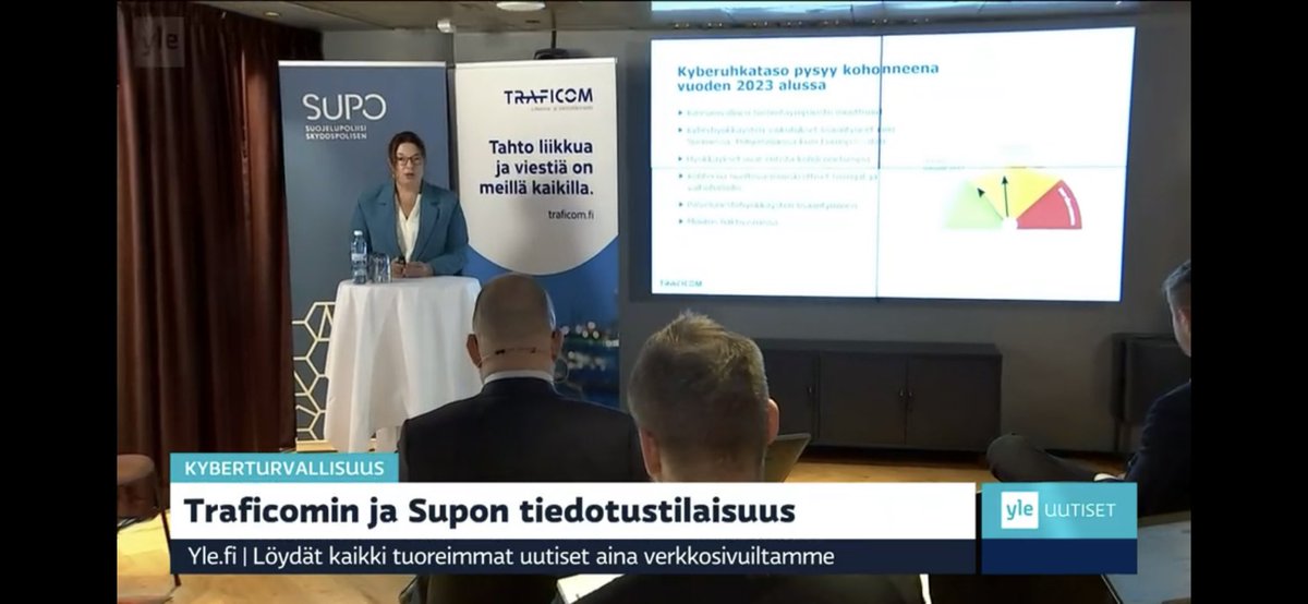 _irina_l_'s tweet photo. ⁦@KirsiKarla⁩ kertoo kyberuhkatason pysyvän kohonneena. Uhat kohdistuvat erityisesti valtionhallintoon ja HVK-organisaatioihin. Varautuminen on tärkeää. Jos kyberturvallisuus ei ole johdon agendalla, niin nyt olisi korkea aika! #kyberturvallisuus #yhdessä #tilannekuva https://t.co/Uni4Ynqwxy