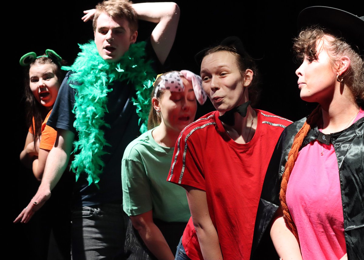 LJMU's tweet photo. Students from @DLjmu have curated a show for this year’s Outburst Festival, featuring puppetry, mime and familiar characters.

Join them for an afternoon of performance and humour tomorrow at 2pm @Lpoolcentlib. No booking is required. https://t.co/ftBYnbBNMO