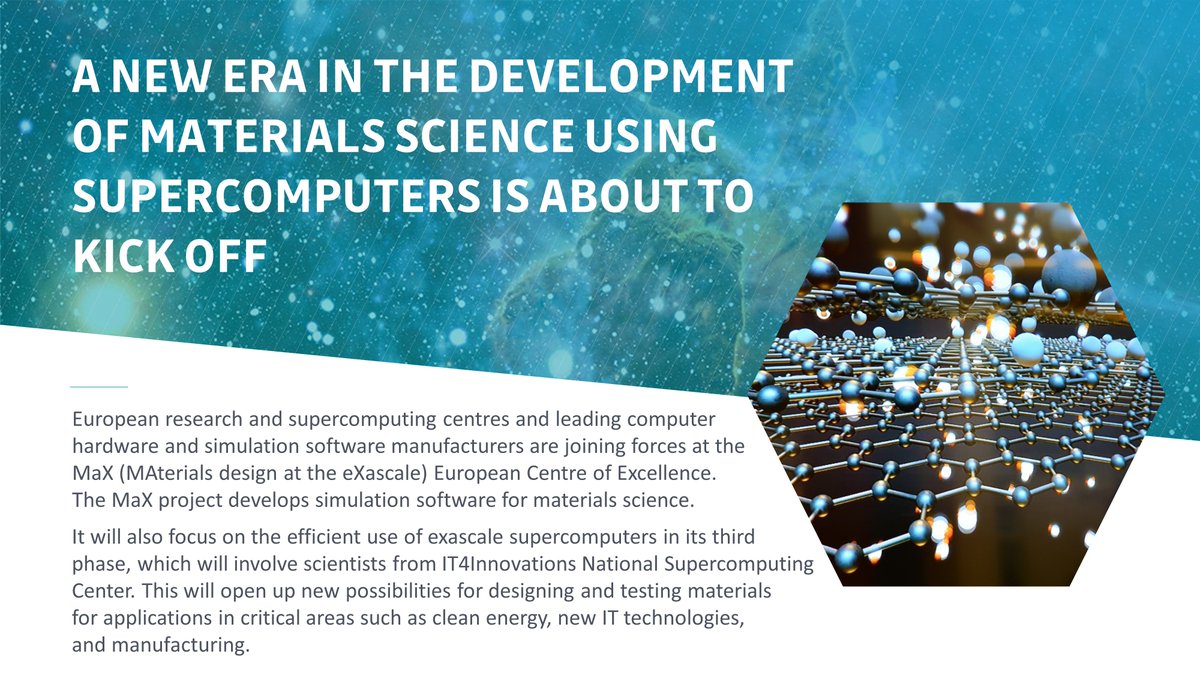 IT4Innovations's tweet image. Attention all materials scientists and computational experts! 🚨🚀
Get ready to step into a new era of innovation as supercomputers pave the way for groundbreaking advancements in #MaterialsScience
👉 it4i.cz/en/about/infos…
🤝 @max_center2
#HPC