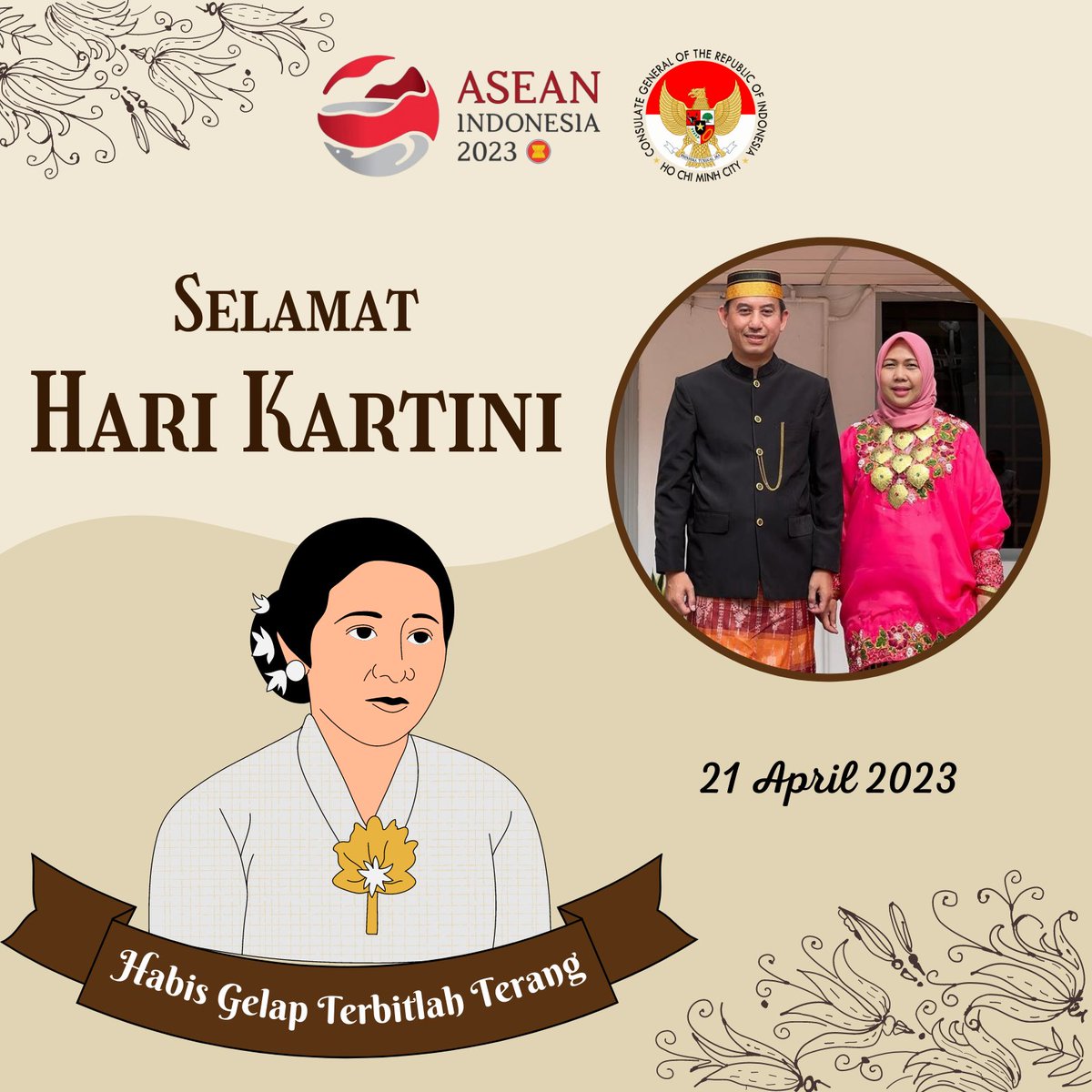 Keluarga besar KJRI Ho Chi Minh City mengucapkan Selamat Hari Kartini untuk seluruh perempuan hebat!

#inidiplomasi #kjrihcmc #indonesiahcmc #Kartini #HariKartini #PerempuanIndonesia #KartiniDay2023 #IndonesianWoman #WomanEmpower