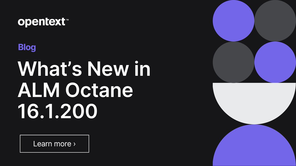 ALM Octane 16.1.200 is here! Learn how this release enhances the usability, visibility, and quality of your work across #DevOps pipelines, helping you boost productivity, cut complexity, and improve #speed2value. #MyCompany bit.ly/3N4ckyA