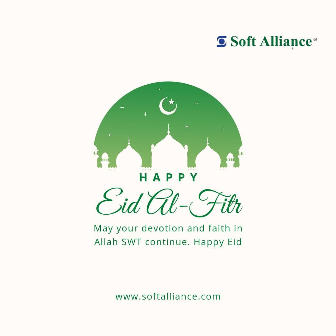 May the joy and blessings of Eid bring happiness to your heart and home. 
From SoftAlliance family to yours, Eid Mubarak!🌙✨

#eidmubarak #eililfitr #softallianceerp