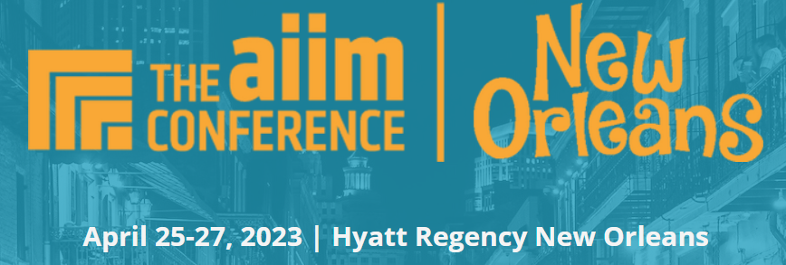 Join us at the AIIM International Conference in New Orleans in four days! We're proud to present and sponsor alongside our partner <a href="/Colligo/">Colligo</a>. Stop by and say hello at Booth 218! #AIIM23 <a href="/AIIMIntl/">aiimintl</a>