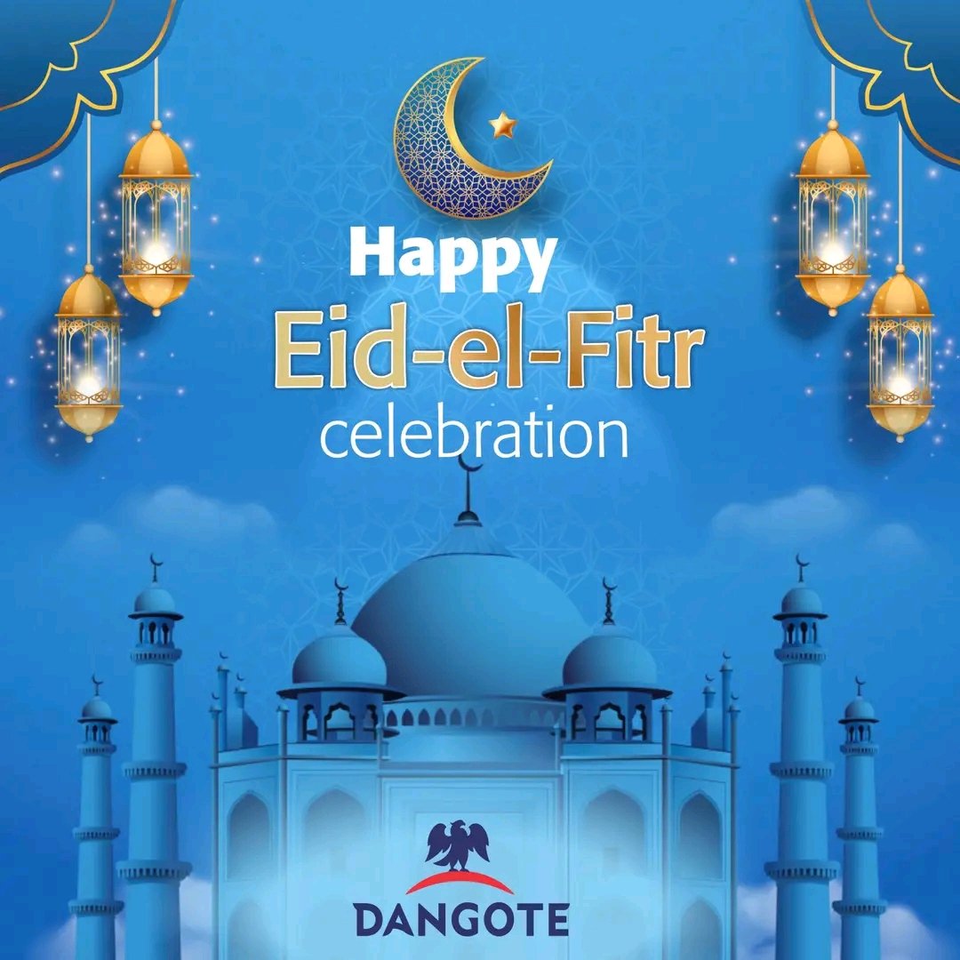 AlikoFondation's tweet photo. From all of us at Dangote Industries, we wish everyone happy Eid-el-Fitr celebrations.

May the blessings of ALLAH fill your home with happiness during this period of celebration and grant you the full reward of Ramadan Fasting. Amin.

Happy Eid-el-Fitr https://t.co/k3Mpqn4RvQ