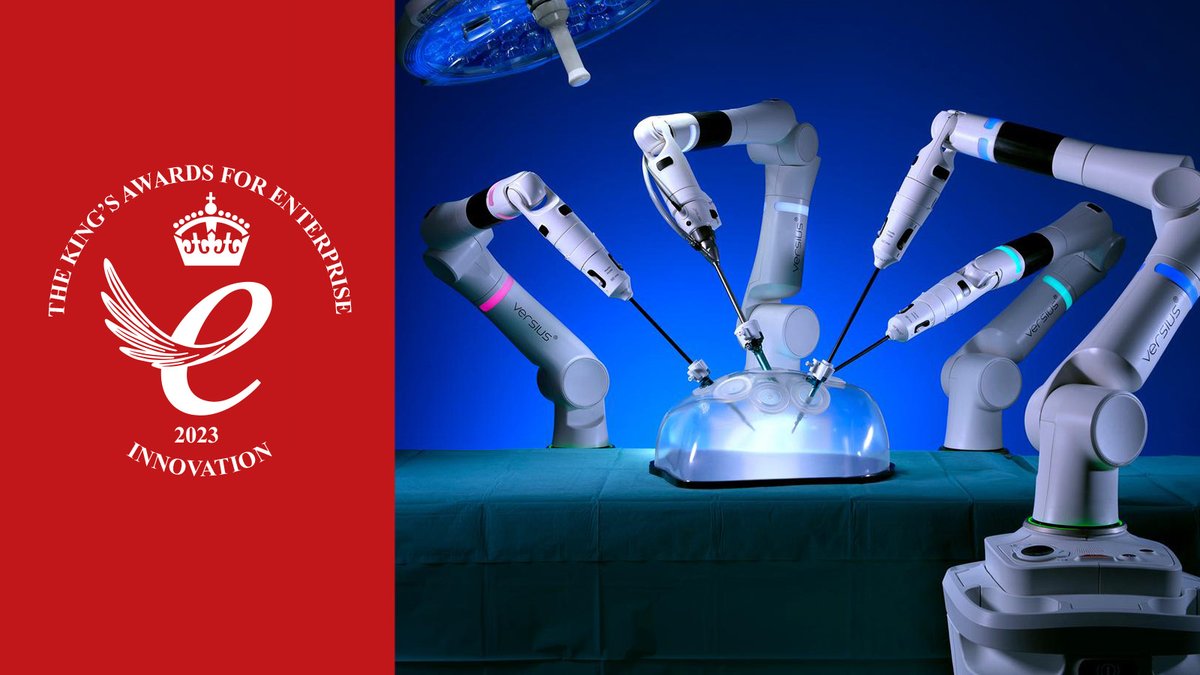 We are thrilled to share that we have been awarded an inaugural King’s Award for Enterprise - Innovation for the development of our next-generation surgical robot #Versius.   

Read more about <a href="/TheKingsAwards/">The King's Awards</a>
here: cmrsurgical.com/news/cmr-surgi…

<a href="/RoyalFamily/">The Royal Family</a>
<a href="/biztradegovuk/">Department for Business and Trade</a>
#KingsAwards
