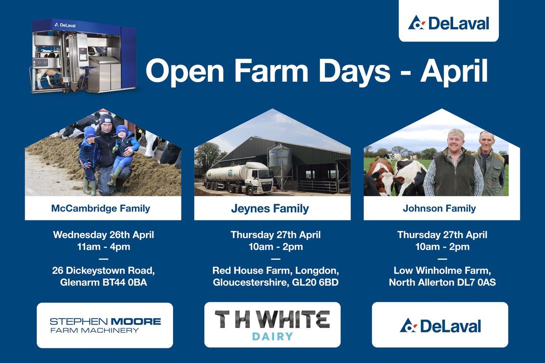 3 Open Farm Days are happening next week 😁 

The 3 farms below are all DeLaval VMS™ Milking Robot customers. For anyone living close by these farms this is a great opportunity to see our robots in action and chat to our team on the day! For more info: bit.ly/40Bk7Hs