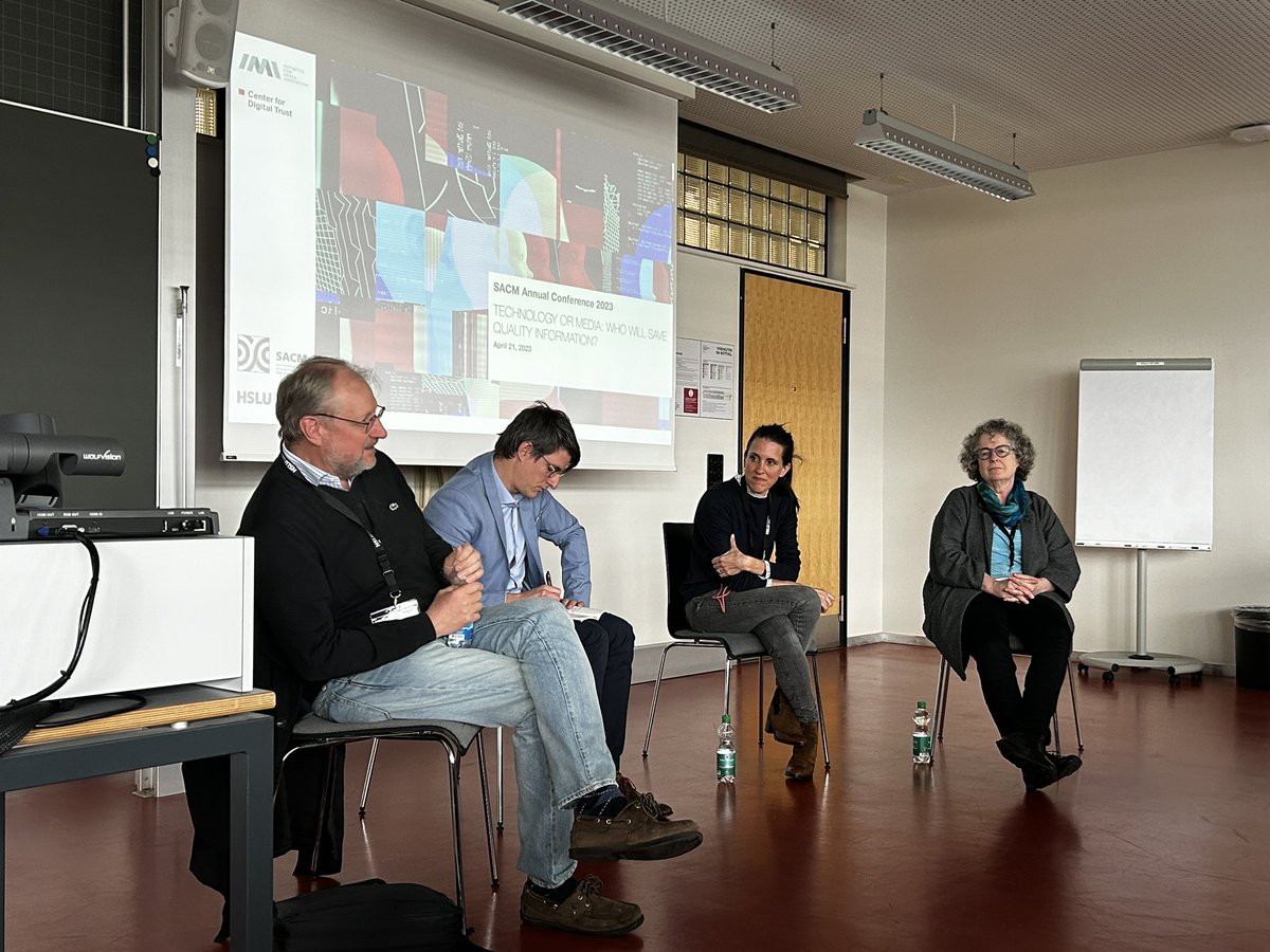 IMI - Initiative for Media Innovation (@imi_initiative) on Twitter photo Exciting discussion between our speakers and the audience <a href="/hslu/">HSLU Hochschule Luzern</a> on trust and the state of information at the age of #AI <a href="/SGKM_SSCM/">Swiss Assoc. of Communication and Media Research</a> #SACM2023 Exciting discussion between our speakers and the audience <a href="/hslu/">HSLU Hochschule Luzern</a> on trust and the state of information at the age of #AI <a href="/SGKM_SSCM/">Swiss Assoc. of Communication and Media Research</a> #SACM2023