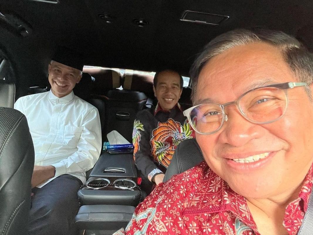 Cie cie..pulang bareng usai deklarasi Capres...ah senengnya....