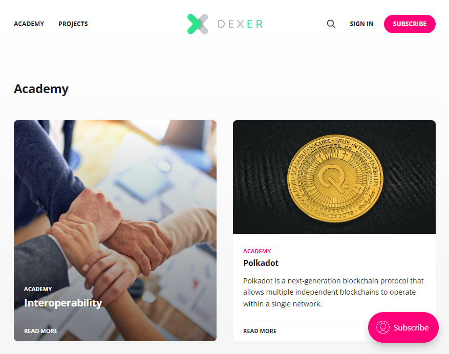 🎇Extra News! 

We're giving away a total of 100 USDT💵 to 10 lucky winners🏆

Go to👇 
news.dexer.io/tag/academy and subscribe ✅ to Dexer Crypto Academy📚

We're raffling off 10x10 #USDT to our subscribers who sign up within the next 5 days! 🥳

#giveaway #Dexer #cryptomarket