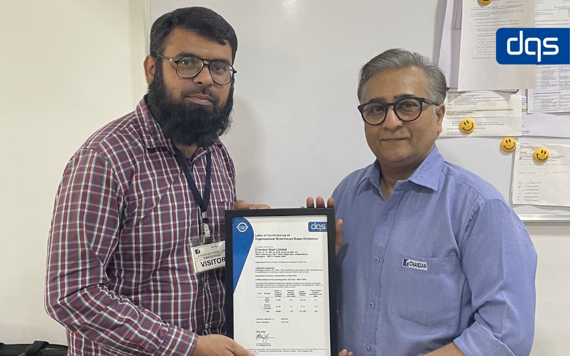 DQS_India's tweet photo. DQS extends hearty congratulations to Chandan steel limited on successfully completing the #ISO14064 certification.
Want to know more about ISO 14064 certification? https://t.co/WnMs6zzdXg
#SimplyleveragingQuality #india #grateful #carbonfootprint https://t.co/Oihosy3xf8