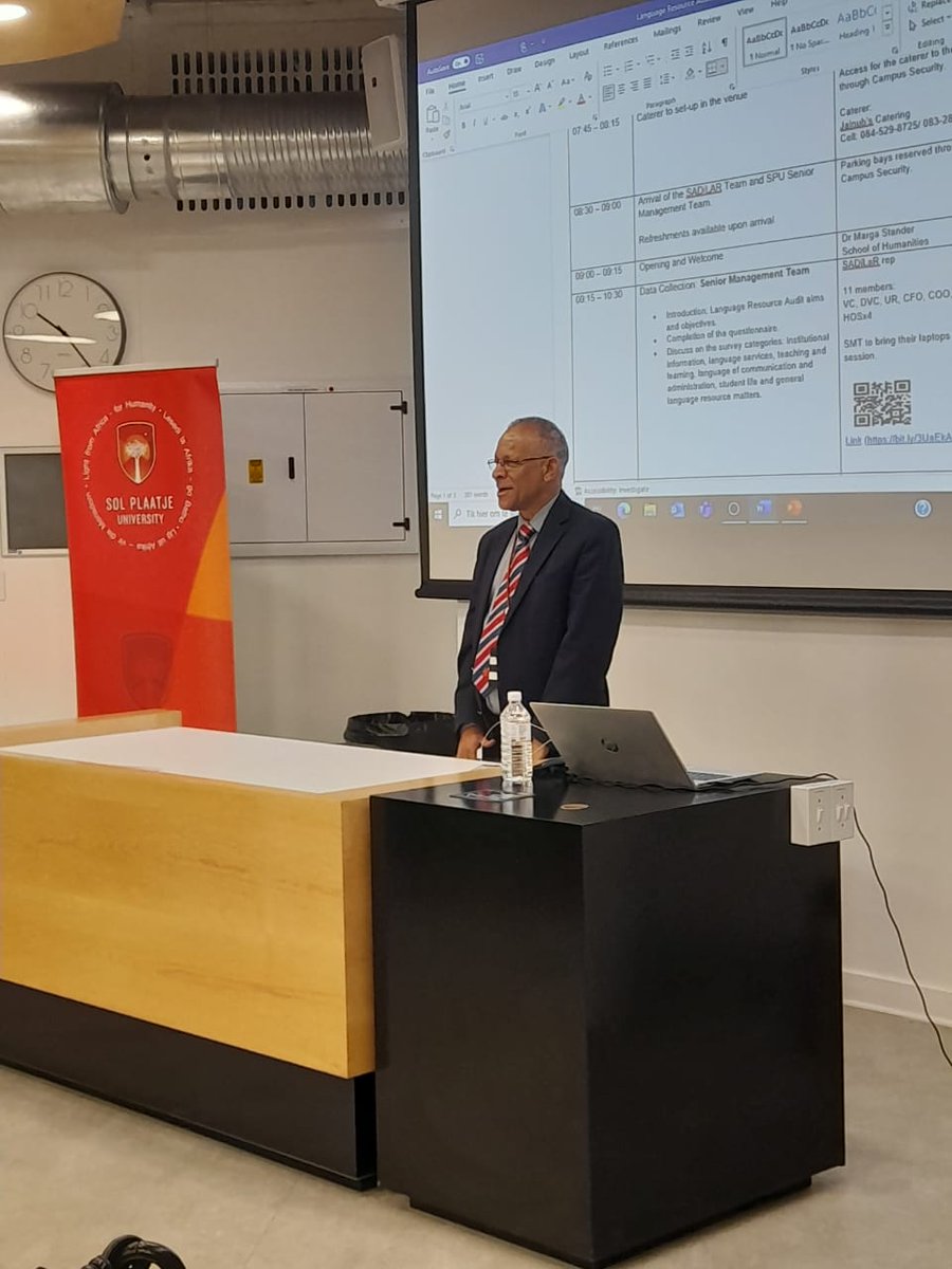 SADiLaR_ZA's tweet photo. We are @MySPU for the Language Resources Audit to engage with management,staff and students with regards to the implementation of the Language Policy Framework for Public Higher Education Institutions.
#LanguageResourcesAudit #multilingualism @MySPU @USAf_ORG https://t.co/eiudg6kO8K