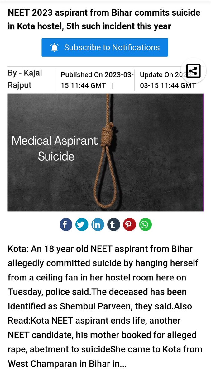 UnnieXokim95018's tweet photo. #NEETUG2023POSTPONE

Ab kitne suicides ke baad final faisla hoga... I'm still wondering 
#NTA SHAME ON YOU https://t.co/PdPwDagDQi