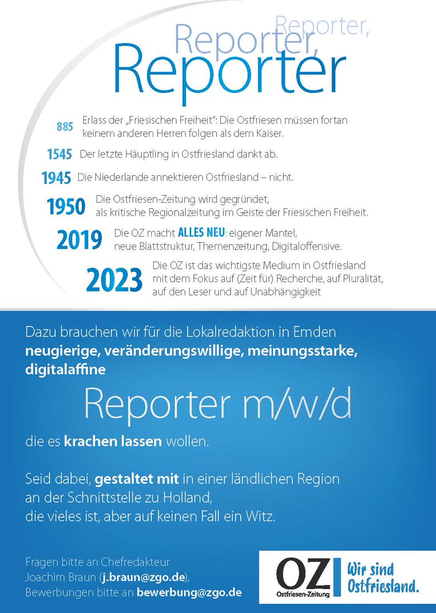 Wir suchen engagierte, digitalaffine, kritische Reporter.