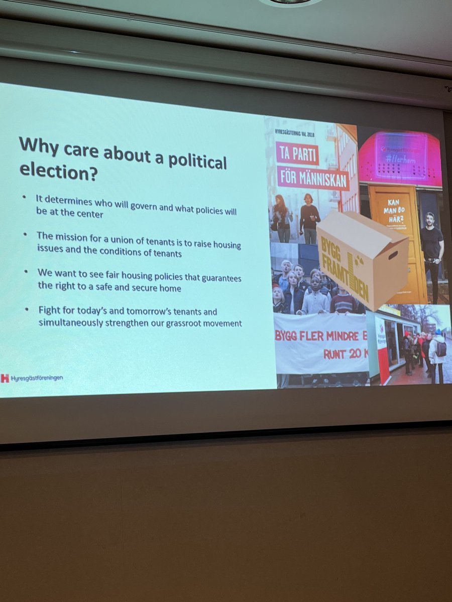 The Swedish Tenants Association ran a campaign during the elections with great success under the slogan: 'Stop housing injustice!' The tenants' organisation wanted to influence election issues and mobilised tenants to vote for tenants' interests. ⁦@IUT_Official⁩ #IUT2023