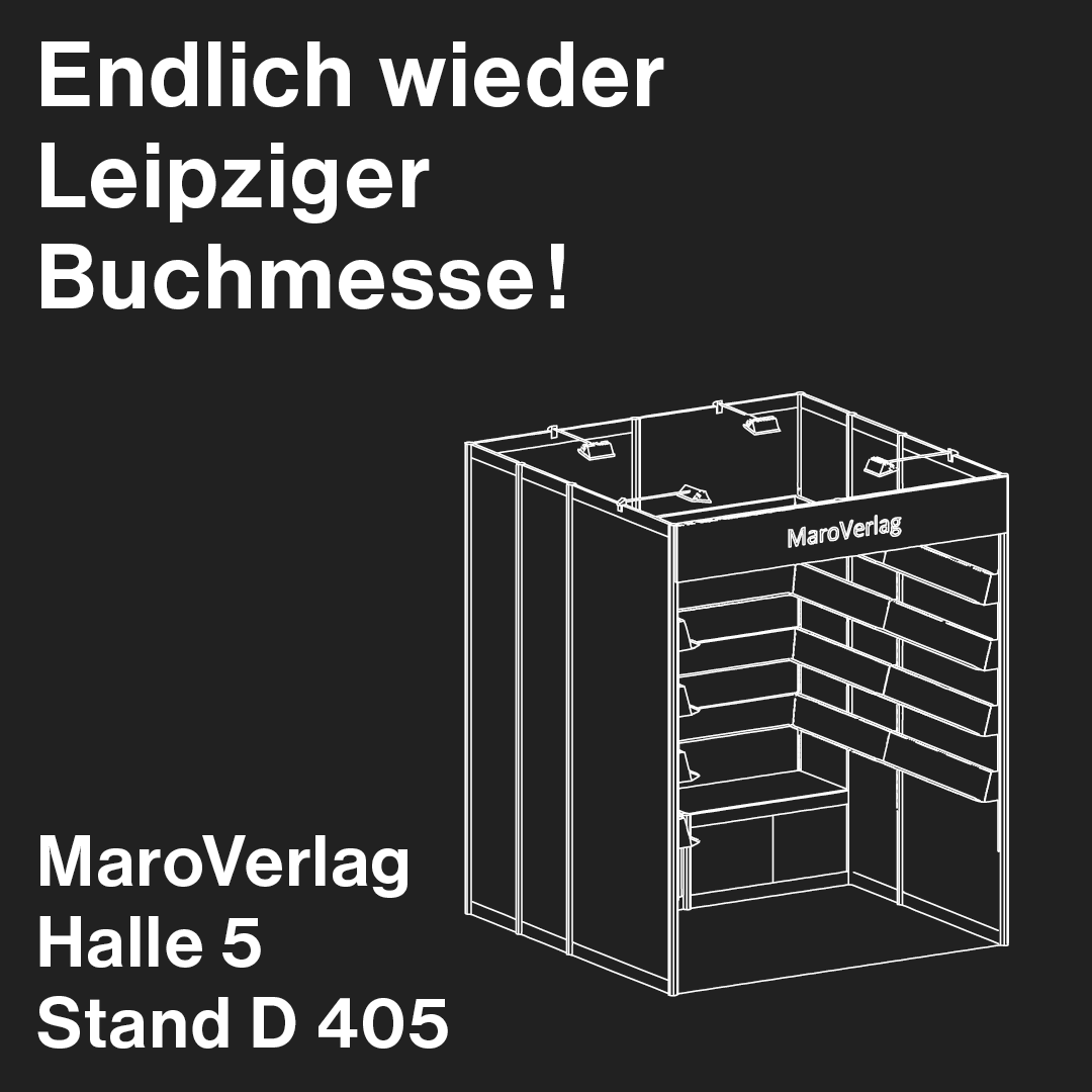 MaroVerlag's tweet photo. Leipzig, wir kommen zur #Buchmesse! Vom 27. bis 30. April könnt Ihr uns in Halle 5 am Stand D405 besuchen! Am Samstag, den 29.4., haben wir außerdem von 12 bis 21 Uhr gemeinsam mit dem #Kapselmagazin einen Stand auf der #Itsabook an der #HGB Leipzig. Wir freuen uns auf Euch! https://t.co/OFI1U2hsxP