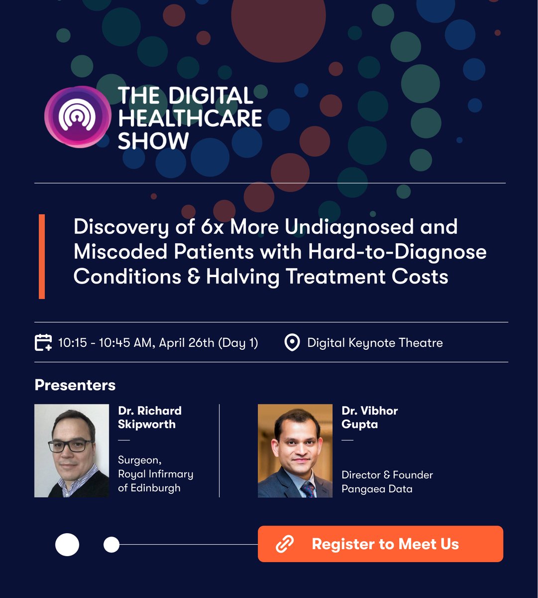 PangaeaDataAI's tweet photo. Learn how the #NHS has applied Pangaea's novel #AI to characterise #patients & discover 6x more #undiagnosed and #miscoded patients, leading to a 50% reduction in #treatment costs. https://t.co/aW9sqGu0kR
@healthcare_show @DHS_London #DHS_London #HealthcareShow #healthcareai https://t.co/mBlj97eKhT