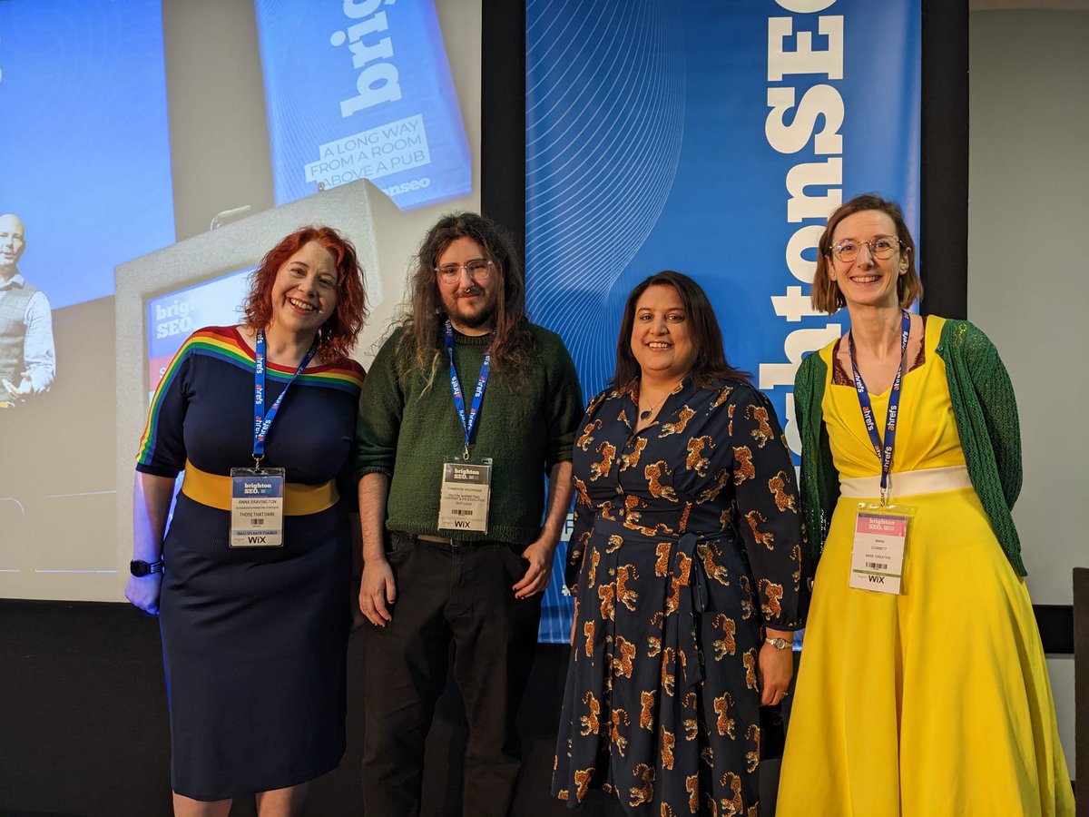 We had a great time at #BrightonSEO today with Anna’s talk on how to get diverse ideas into your marketing strategy. 

You can find Anna’s slides and a follow-up video with a deeper dive in the subject on our website at: thosethatdare.com/brighton-seo/

#MarketingStrategy #Diversity