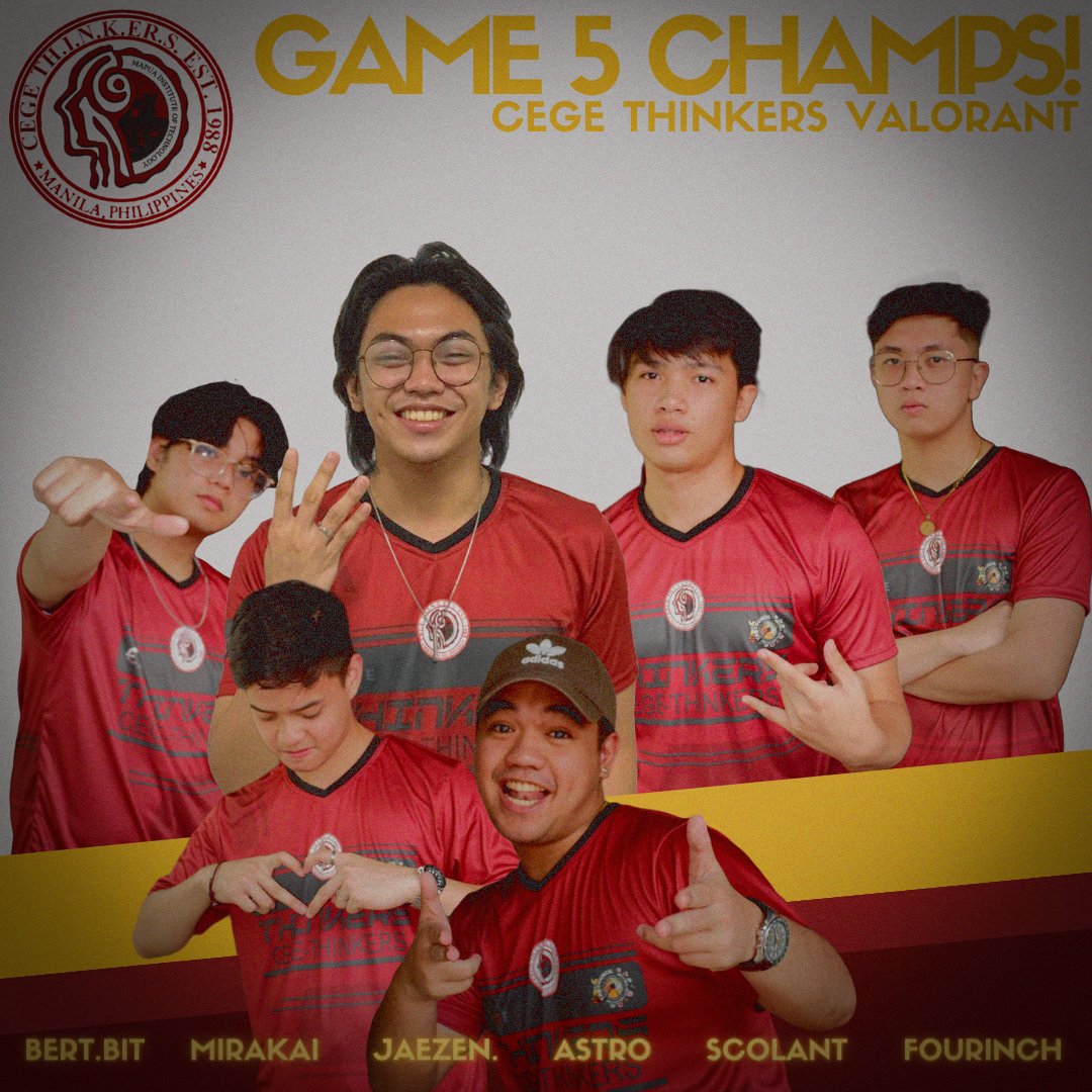 CEGEThinkers's tweet photo. 𝐓𝐈𝐌𝐄 𝐅𝐎𝐑 𝐓𝐇𝐄 𝐑𝐄𝐂𝐊𝐎𝐍𝐈𝐍𝐆

Can't people understand these gamers are GODS? Our valorant team BRINGS HOME HEADS as they win RECKLESS AND EFFORTLESS on avenging their first round of the SCEGElympics! Get ready and watch these brawns WIN MORE in the next few rounds. https://t.co/TjTXbCgEeY
