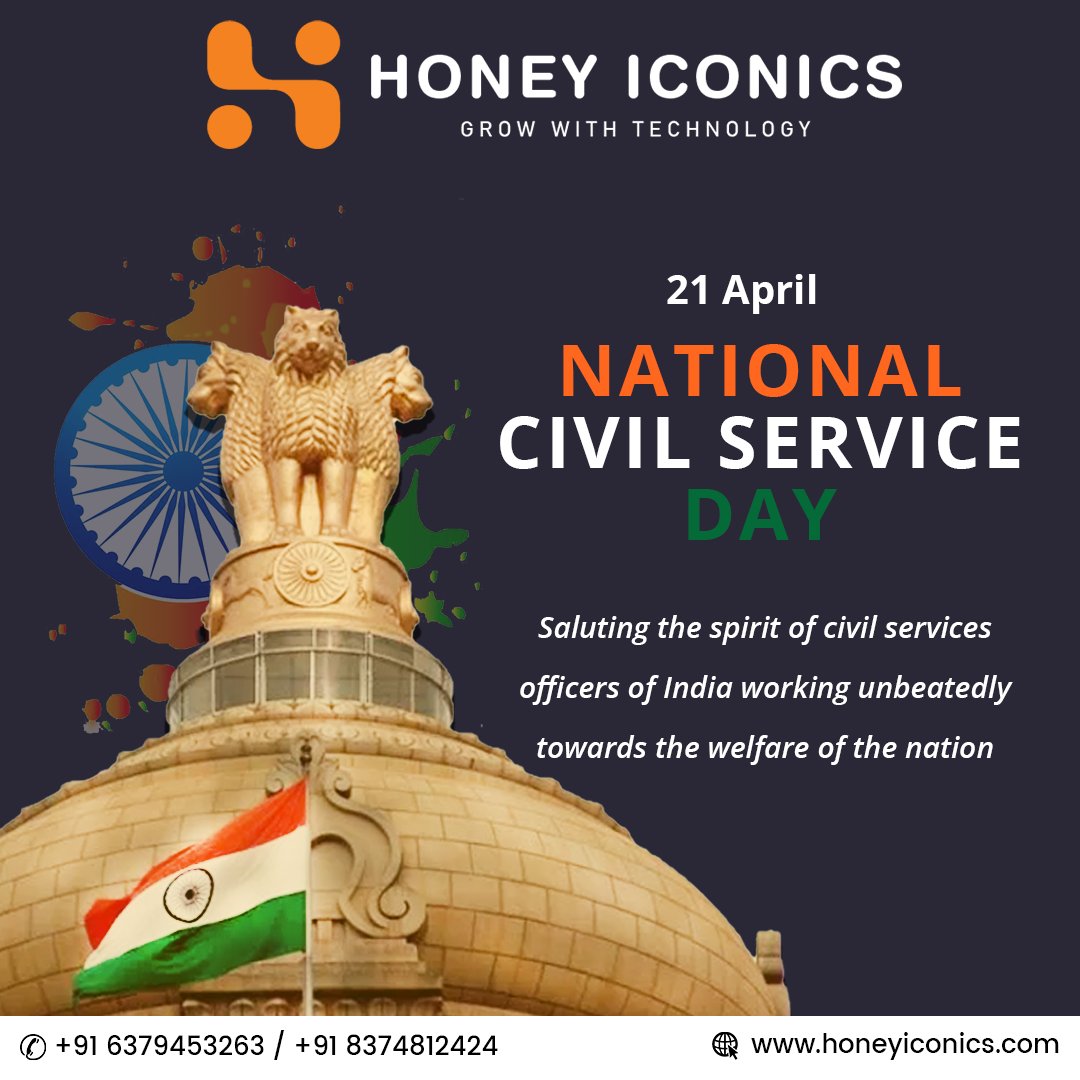 arul031981's tweet photo. Happy Civil Service Day!
Today we celebrate the hard work and dedication of our civil servants who tirelessly serve our country and its citizens.
#india #civil #civilservice #Honeyiconics #AppDevelopmentExperts 🚀#honeyiconics #coimbatore #india #app #mobileapp #customsoftware https://t.co/yBBYtvj1Ez